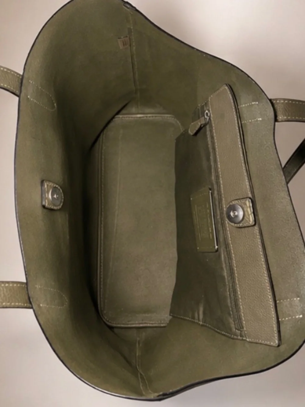 Coach Cameron Tote – Olive Drab Pebble Leather (Style CC050)  Elevate your e